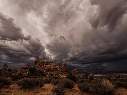 Thunderclouds over Turret Arch