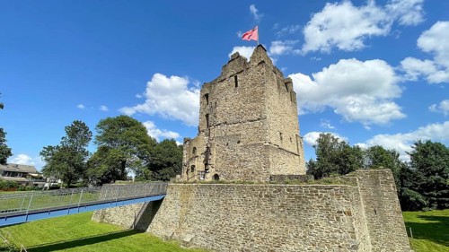 Ruin of partially reconstructed former moated castle Altendorf from the Middle Ages