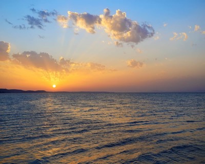 Sunset seascape over the Aegean Sea