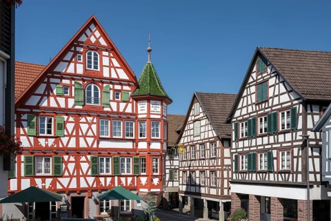 Half-timbered houses in Schiltach in the Kinzigtal