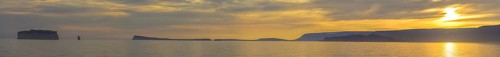 Sunrise with view of Drangey Island