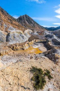 Caldera volcano with pumice fields
