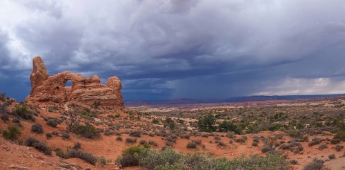 Thunderclouds over Turret Arch