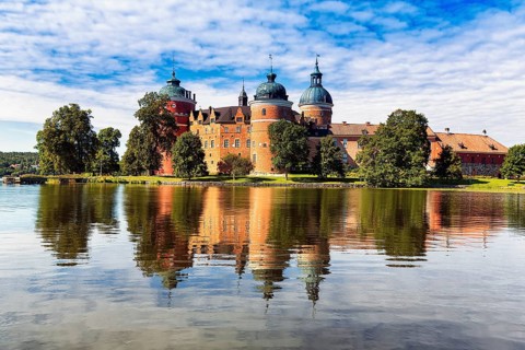 Gripsholm Castle reflected in Lake Maelaren