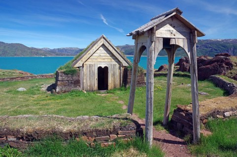 Replica of the first Christian church in Greenland