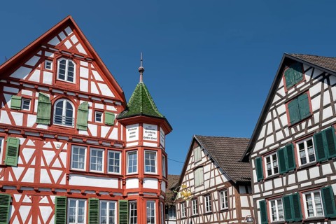 Half-timbered houses in Schiltach in the Kinzigtal