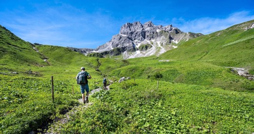 Two hikers on a hiking trail