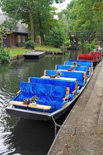 Typical Spreewald barge in the harbour of Lehde