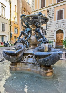 Turtle Fountain in Jewish Quarter in Rome Rome