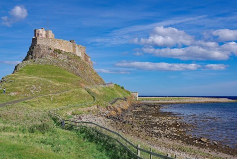 Castle on hill above sea