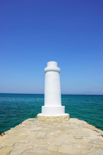 Pier in the Aegean Sea. Pefkohori