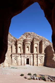 Ad Deir Monastery carved out of the rock on a high plateau