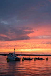 Sunset in the port of Saint-Malo