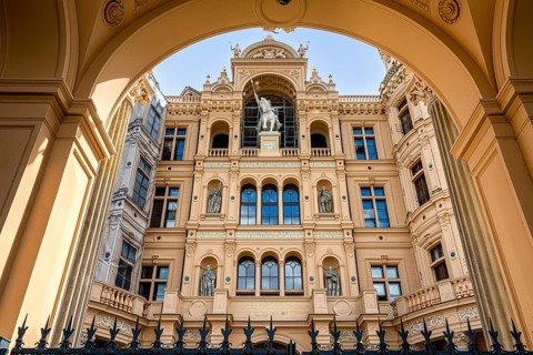 The portal at the entrance to Schwerin Castle