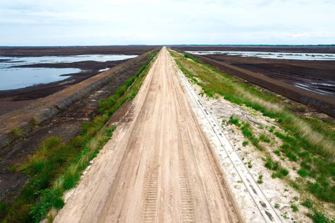Peat extraction aerial photo