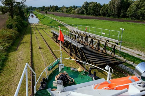 Ship Ostroda and transport carriages