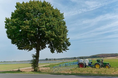 Farmer spraying pesticides