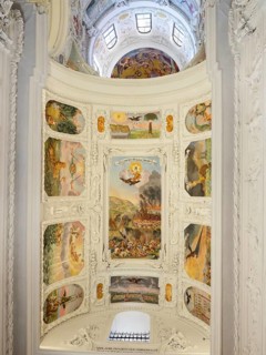Ceiling frescoes in the aisle of St Catherine's Church