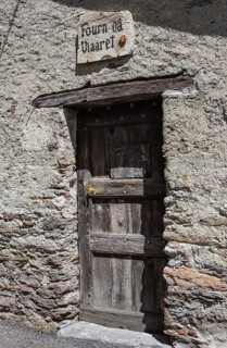 Old door with Occitan inscription