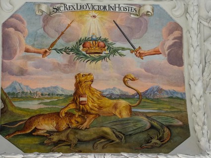 Ceiling fresco in the aisle of St Catherine's Church