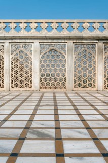 Marble floor and ornate fence