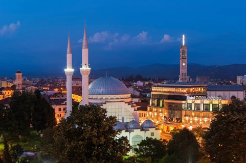 Ebu Beker Mosque at twilight