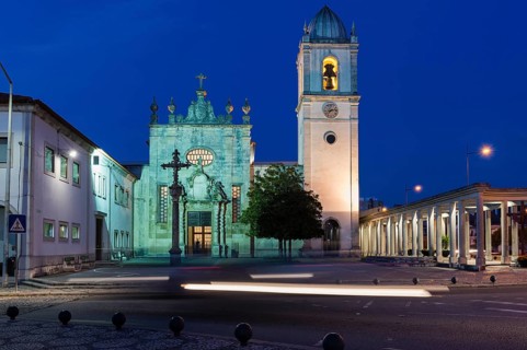 XV century Aveiro Cathedral at dusk