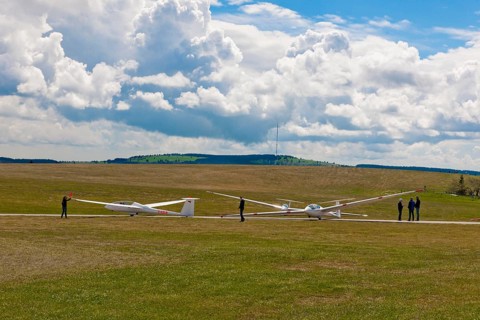 Glider waiting for take-off clearance
