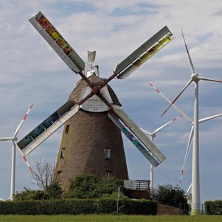 Breber museum windmill with wind turbines