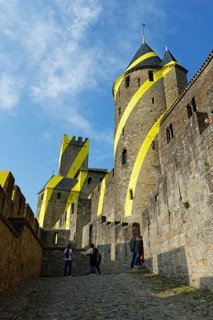 Castle La Cite with illustration from artist Felice Varini