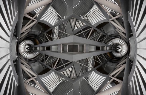 Experimental photography based on the staircase at Reinoldikirche underground station