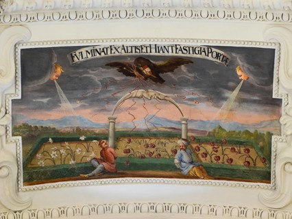 Ceiling fresco in the aisle of St Catherine's Church