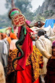 Snake charmer with cobra