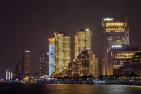 Skyline at the Bund at night