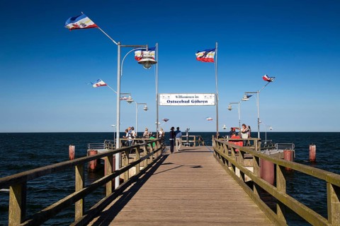 Sea bridge of the Baltic seaside resort Goehren