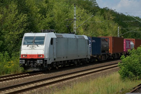 Freight train on track