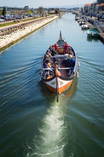 Moliceiro sailing on the Sao Roque canal