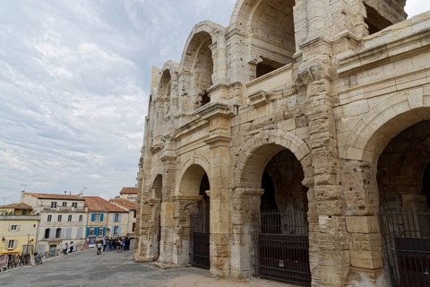 Amphitheatre with old town