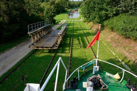 Ship Ostroda and transport car