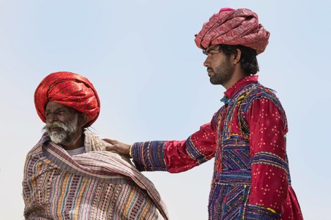 Member of the Dhebariya Rabari community in traditional colorful dress