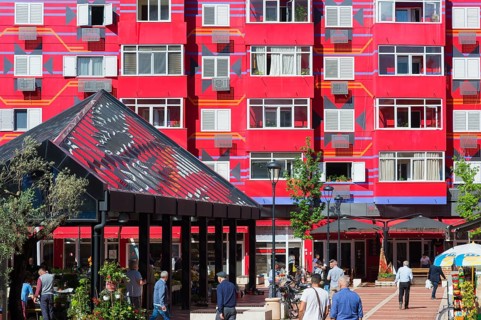 Colorful houses near the New Bazaar