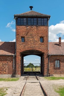 Auschwitz II-Birkenau concentration camp gatehouse