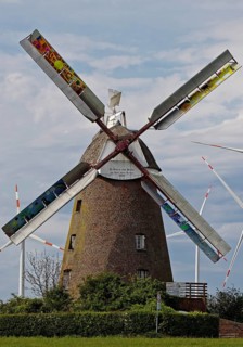 Breber museum windmill with wind turbines