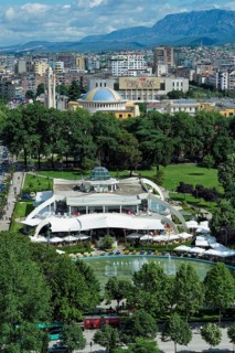 View over the city center of Tirana