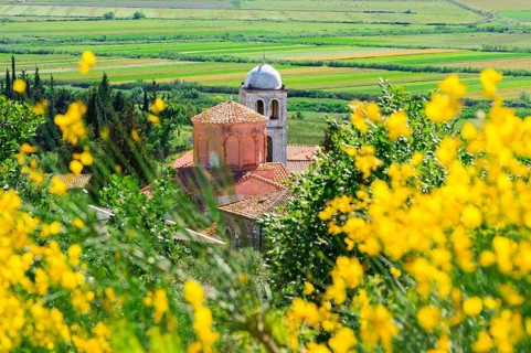 View of the Byzantine Abbey of Pojan