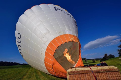 Hot air balloon being filled