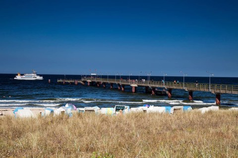 Sea bridge of the Baltic seaside resort Goehren