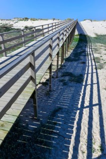 Wooden walkway on the beach Costa Nova