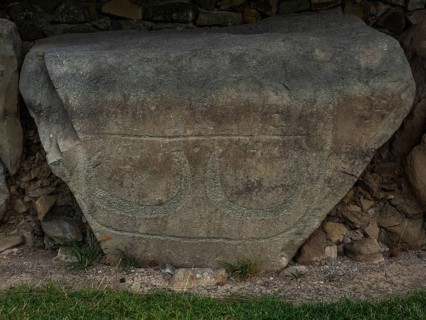 Rock engraving on Neolithic passage grave