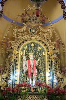 Silver statue of Saint Bartholomew in the Cathedral of San Bartolomeo on Castle Hill